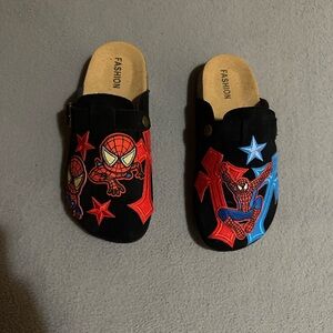 Black Spider-Man Embroidered Clogs